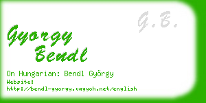 gyorgy bendl business card